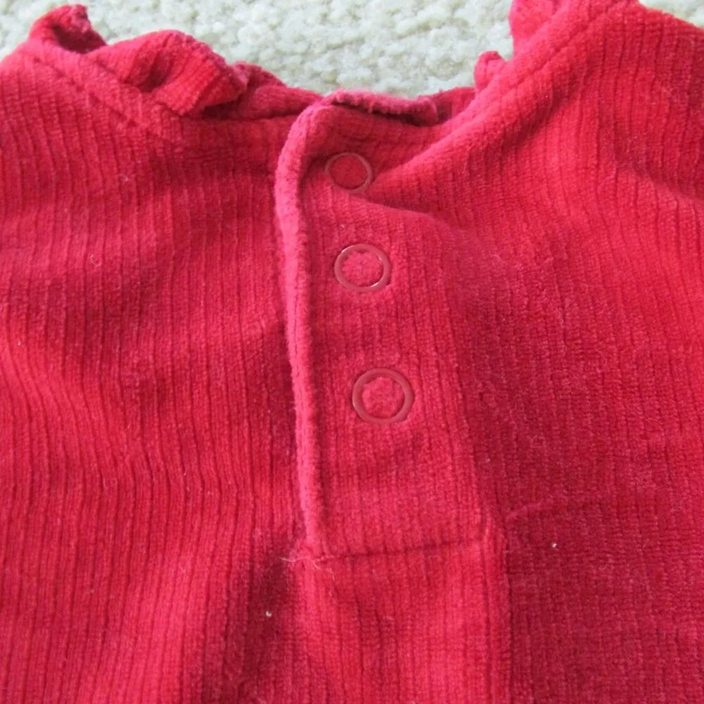 Childrens Place Pullover Shirt Girls 12M Red Long Sleeve Crew Neck Christmas Top